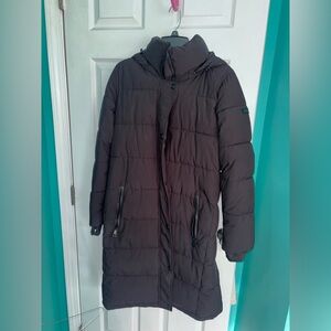 Black Women’s DKNY Long Puffer Jacket